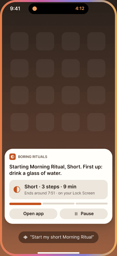 Siri starting a routine